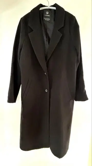 w closet 블랙 체스터 코트