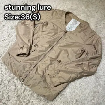 스터닝 루어 베이지 더블 지퍼 블루종 Size 36 골드 지퍼
