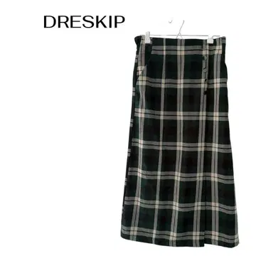 DRESKIP 롱 슬릿 체크 타이트 스커트 빅사이즈 L