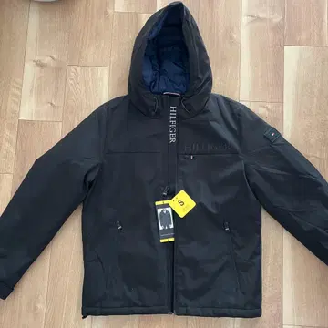 HILFIGER 후드 부착 블랙 패딩 자켓 S