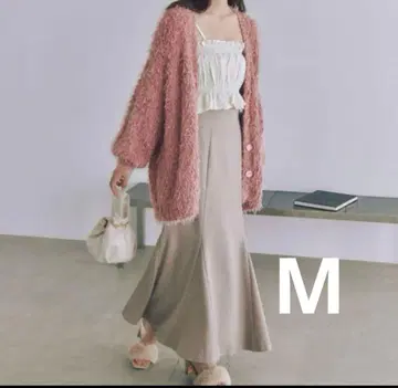 비이지 울리쉬 백 레이스업 머메이드 스커트 베이지 M