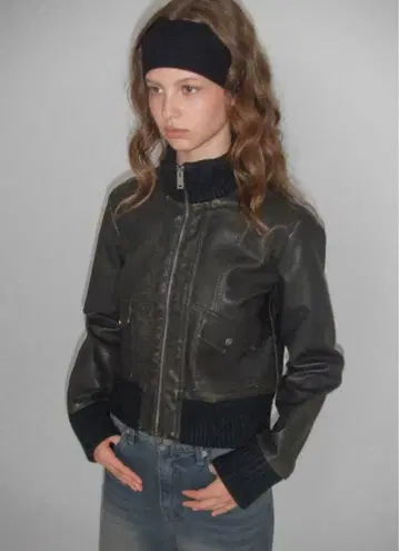 BLACKUP 아본 가죽 점퍼