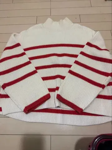 ADAM ET ROPE 스트라이프 니트 스웨터 F 사이즈