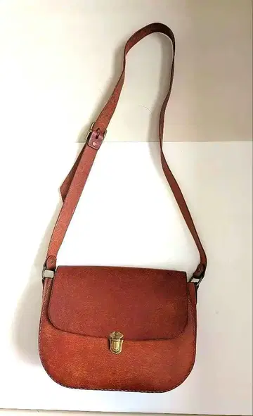 생지 가죽 숄더백