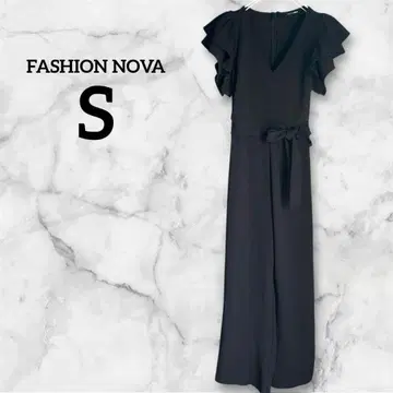 FASHION NOVA [ S ] 블랙 프릴 소매 올인원 블랙