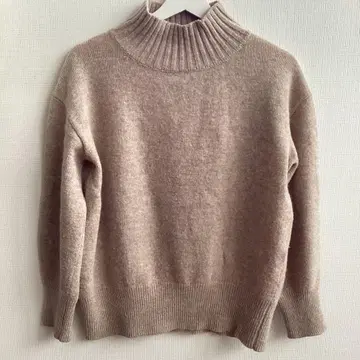 베이지 터틀넥 니트 긴팔