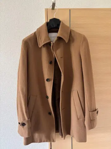 베이지 체스터 코트 울 혼방