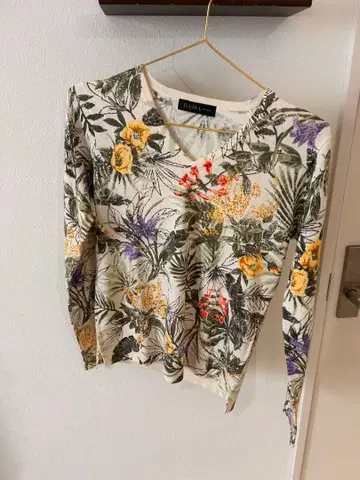 DAMA collection 꽃무늬 상의 M 실크 린넨