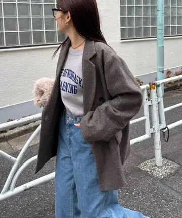 CIAOPANIC TYPY 트위드 오버 자켓