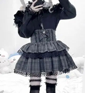 MA*RS 하이웨스트 스핀들 볼륨 치마바지 지뢰계 서브컬쳐 고스로리