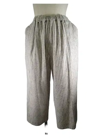 (주) 애스콧 스트라이프 패턴 팬츠 코튼/아크릴 혼방 허리밴딩