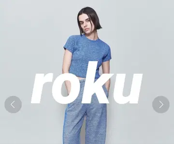 [새상품급] 6 ROKU 링크 T셔츠 블루 프리 사이즈