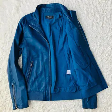 [ 레어 컬러 ] S&SONS 싱글 라이더 블루 LL 양가죽 자켓