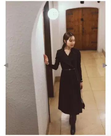 Noble 트위드 프린지 원피스 블랙