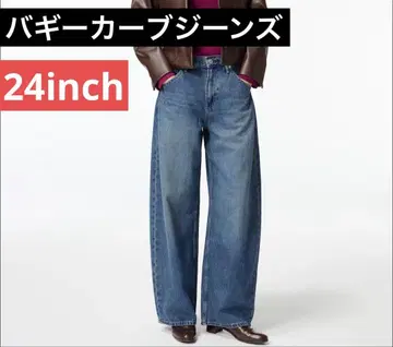 [ 새상품 미사용 ] 배기 커브 청바지 24 블루67Blue