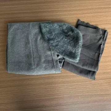 블랙 계열 3종 세트 모자 롱 스커트 팬츠