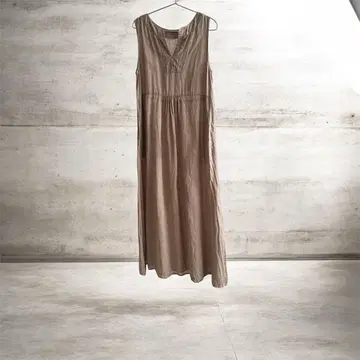 BEATY&YOUTH 린넨 슬리브리스 롱 원피스