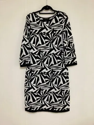 GEORGES RECH 기하학 패턴 7부 소매 원피스 40