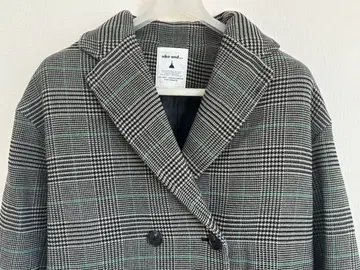 [ 미사용 ] niko and - 체크 무늬 체스터 코트 니코앤드