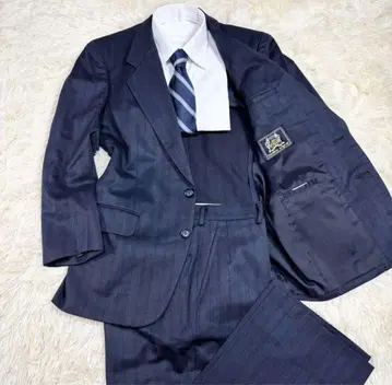 비즈니스 정장 셋업 스트라이프 네이비 90 A4