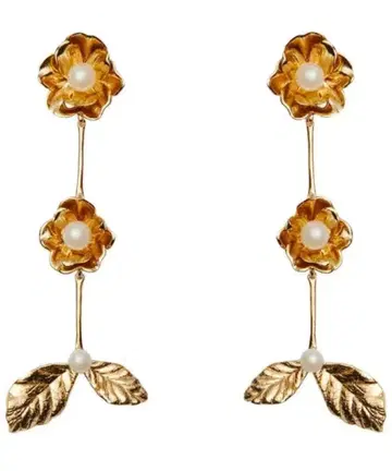 케이트 스페이드/골드 펄 플라워 귀걸이