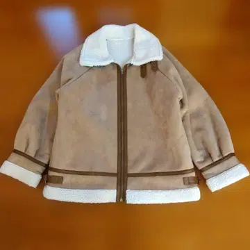 베이지 스웨이드풍 보아 무스탕풍 자켓 M 사이즈