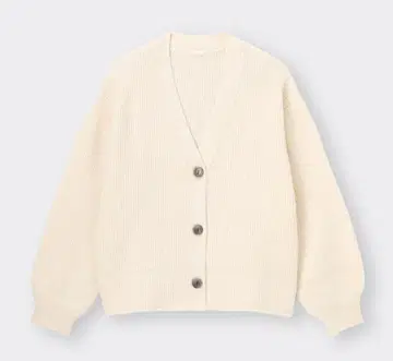 새상품 GU 퍼피 터치 퍼프 슬리브 가디건 그레이 화이트 2개 세트