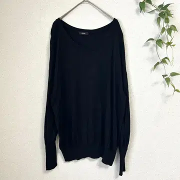 블랙 anne 레이온 100% 루즈핏 돌먼 니트 M 드레이프감 소재