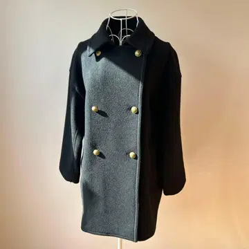 프레임워크 Super 100 더블 크로스 P 코트 블랙