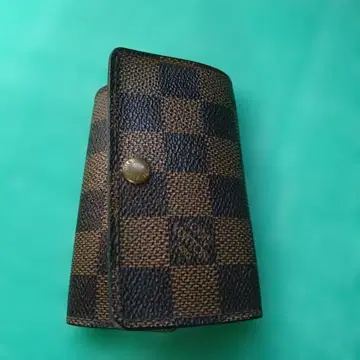 다미에 패턴 가죽 키케이스
