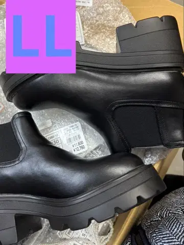 블랙 사이드 고어 부츠 통굽 LL 사이즈