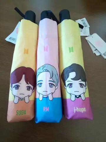 미사용 보관품 BTS 접이식 우산 3종 세트 SUGA RM j-hope