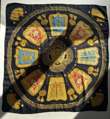 빈티지 부트레그 대형 플리츠 스카프 반다나