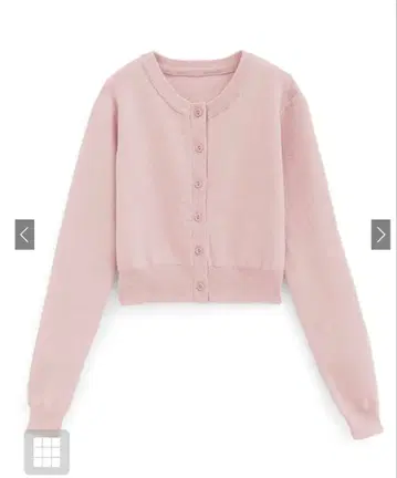 핑크 긴팔 가디건 버튼 포함