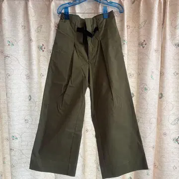 모리노갓코 올리브 그린 와이드 팬츠 F 사이즈