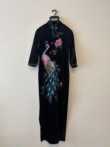 차이나 드레스 블랙 L 자수