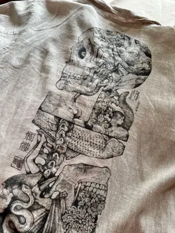 히구치 유코 폴리스 잡화점 린넨 워크 코트 해골 사이즈 1