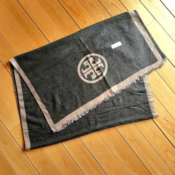 대형 스톨 울 혼방 그레이 라이트 브라운 리버서블 담요