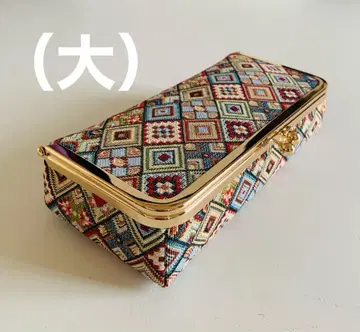 고블랑 직조 박스형 가마구치 파우치 (대) 핸드메이드
