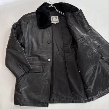 YO SH [양가죽 퍼] 카 코트 L 사이즈 가죽 자켓 블랙