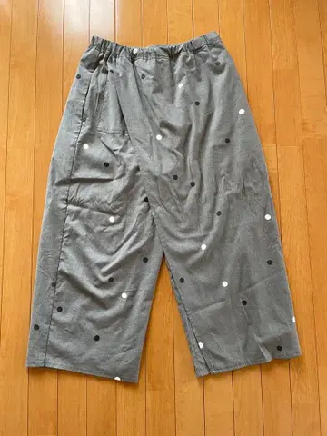 sou sou 랩 팬츠 도트 무늬 통 아래 와이드 팬츠 일본제