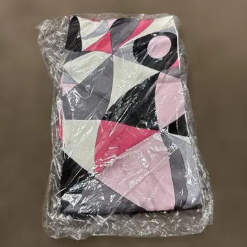 [클리닝 완료] 본맥스 기하학 패턴 스카프 핑크 그레이 Bonmax