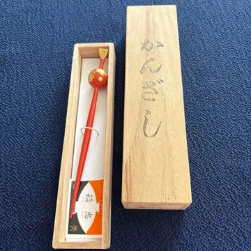 헤어콤 매실 주홍색 고풍 일본제 옥 헤어콤