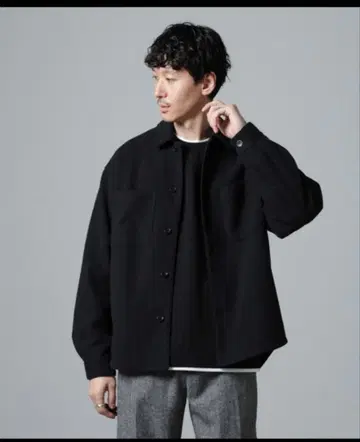 NANO universe 테크 멜톤 CPO 셔츠 블루종