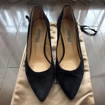 히미코 elegance 블랙 스웨이드 하이힐