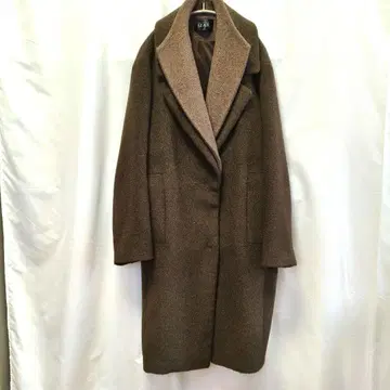 브라운 체스터 코트 울 혼방 한국 디자인