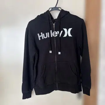 Hurley 블랙 후드티 프론트 지퍼