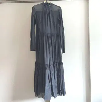 12/25까지 [ EPOCA ] 블루 그레이 쉬폰 조 원피스 (38)