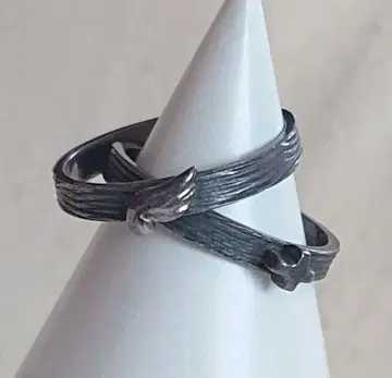 십자가와 천사의 날개 반지 2개 세트