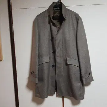 그레이 스텐카라 코트 프론트 포켓 부착